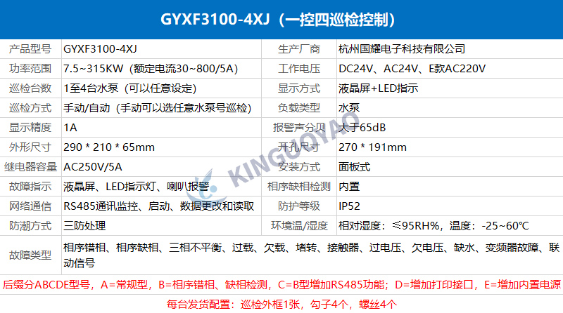 消防泵巡檢控制器GYXF3100-4XJ，一控四低速巡檢